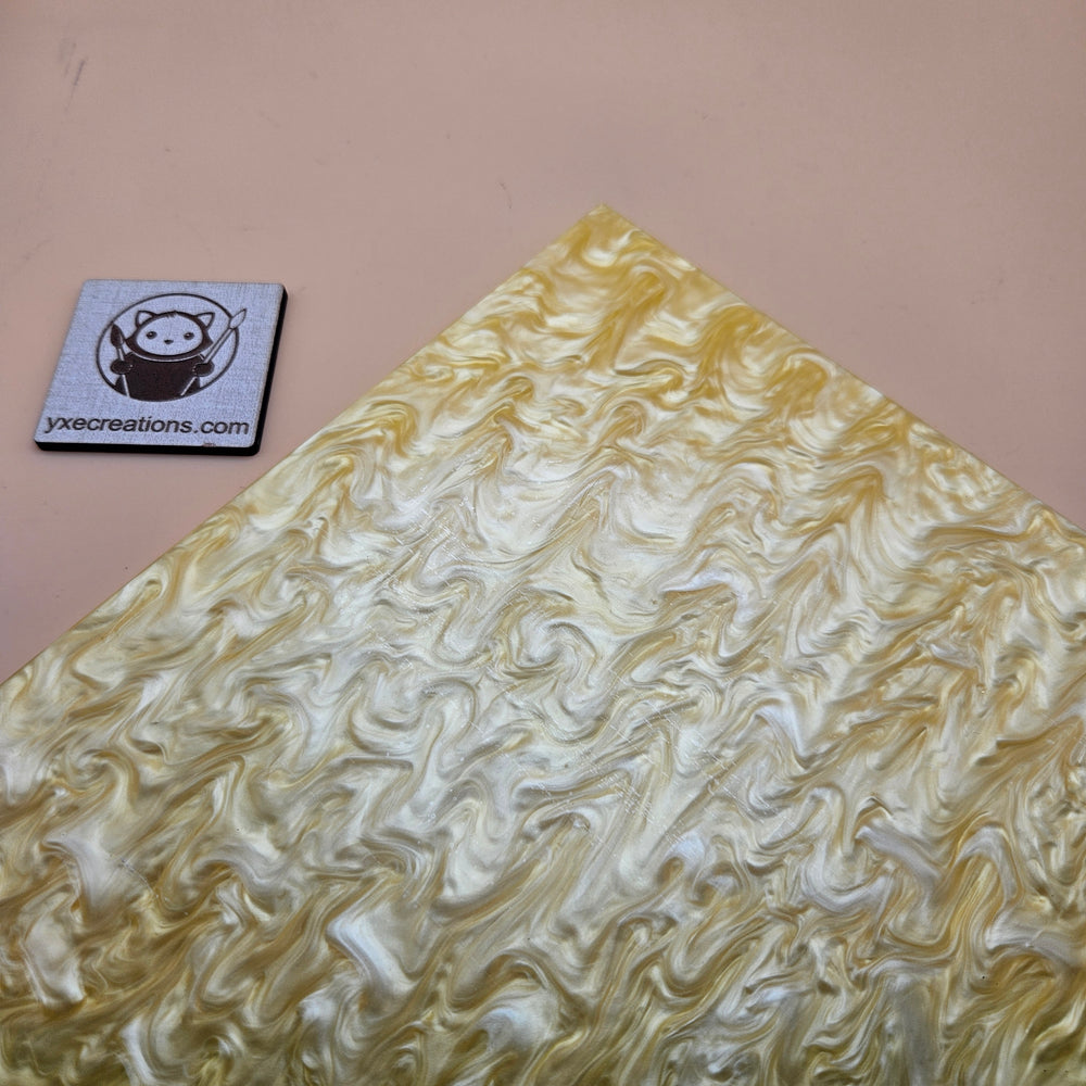 Designer Acrylic Sheet - Liquid Pearl - Lemon Cream