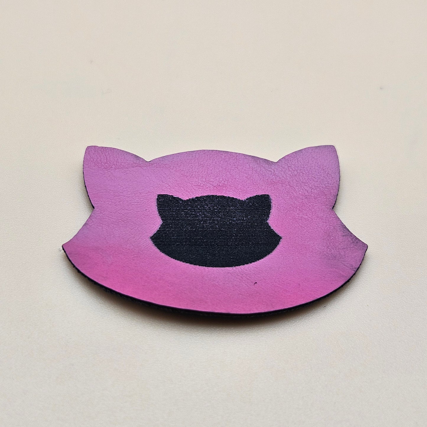Bright Pink - Engraves Black - Glossy Leatherette Sheet – PU Material