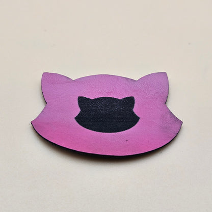 Bright Pink - Engraves Black - Glossy Leatherette Sheet – PU Material