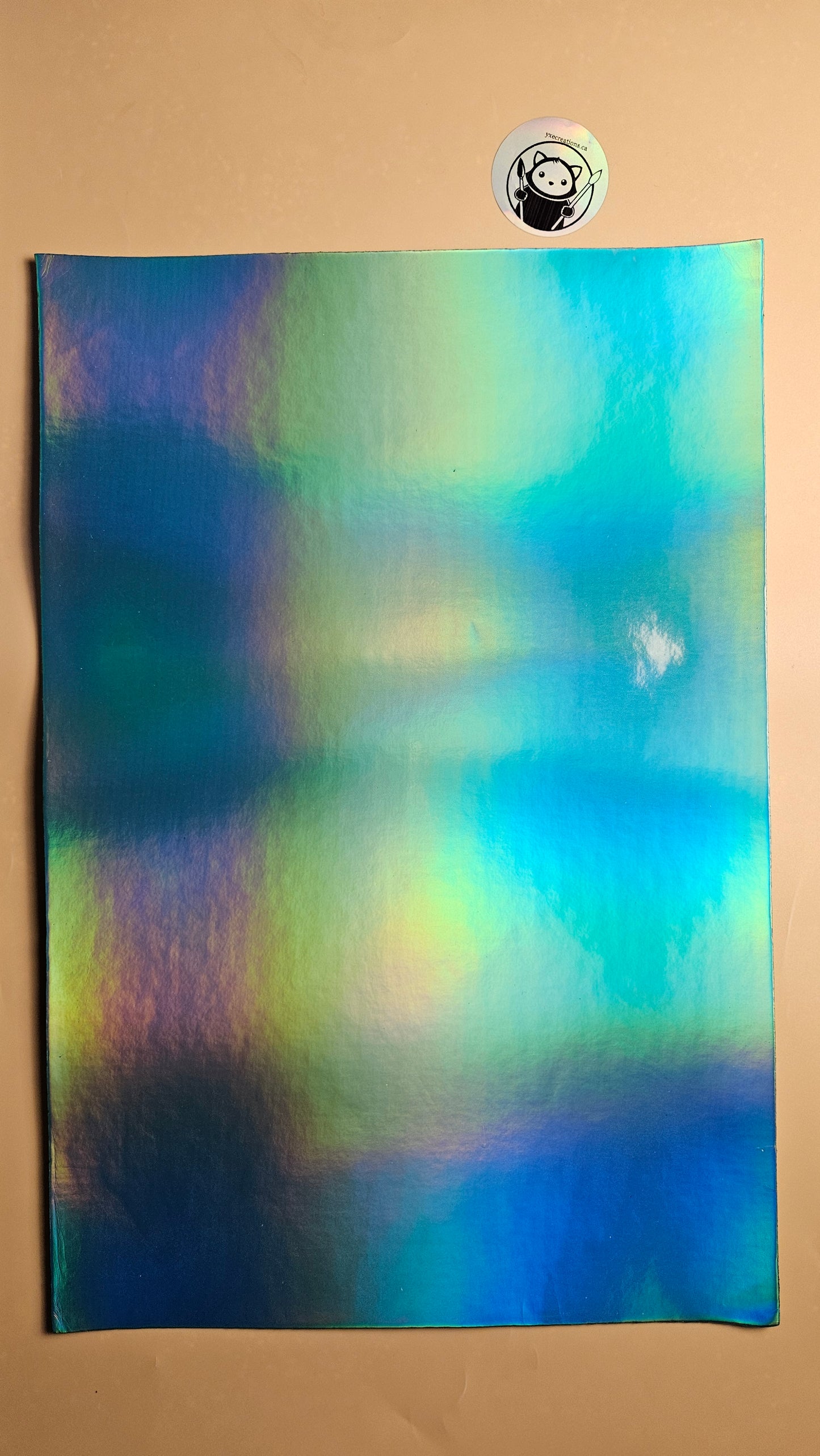 Holographic Glossy - Hydra Green- Laserable Leatherette - PU Matherial