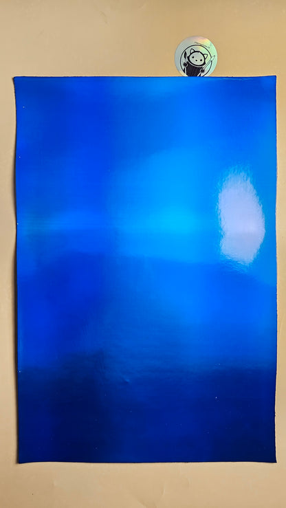 Holographic Glossy -  Deep Cobalt - Laserable Leatherette - PU Matherial