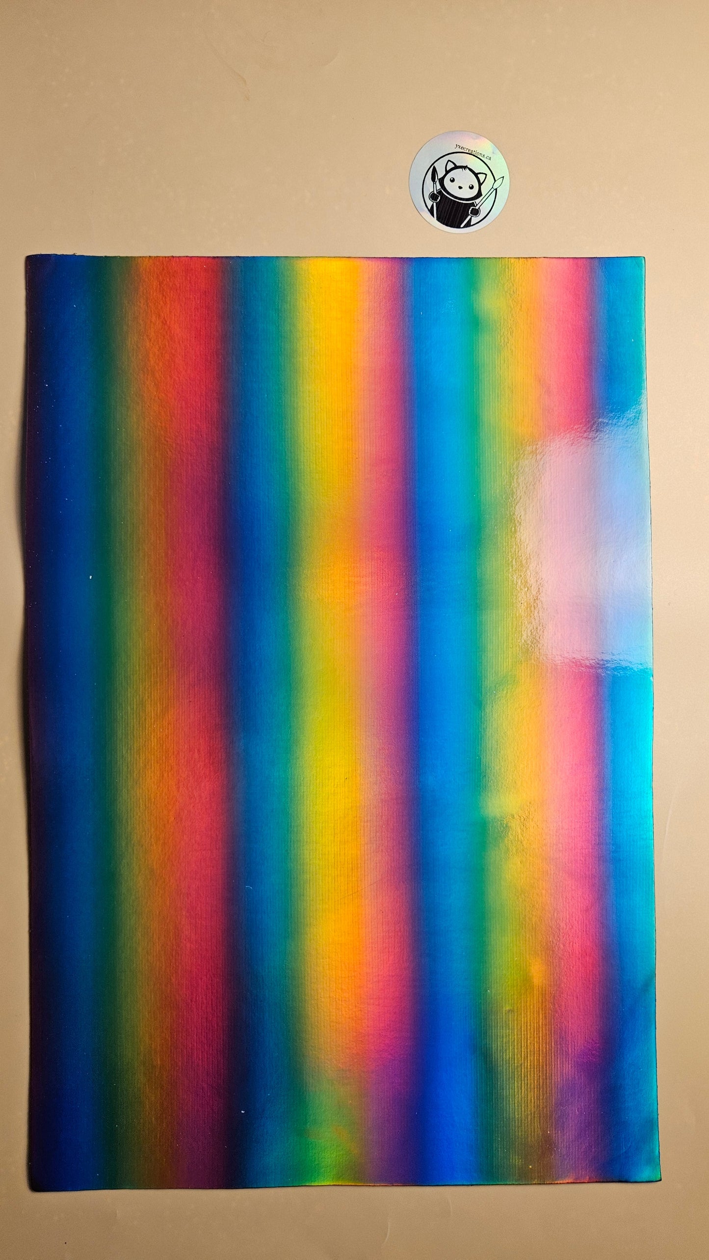 Holographic Glossy - Rainbow - Laserable Leatherette - PU Matherial