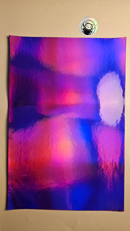 Holographic Glossy - Ultraviolet Purple - Laserable Leatherette - PU Matherial