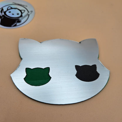 Three-Tone Engravable Acrylic - Brushed Chrome Engraves Black and Green
