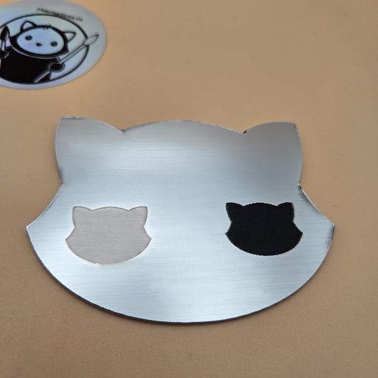 Three-Tone Engravable Acrylic - Brushed Chrome Engraves Black and White