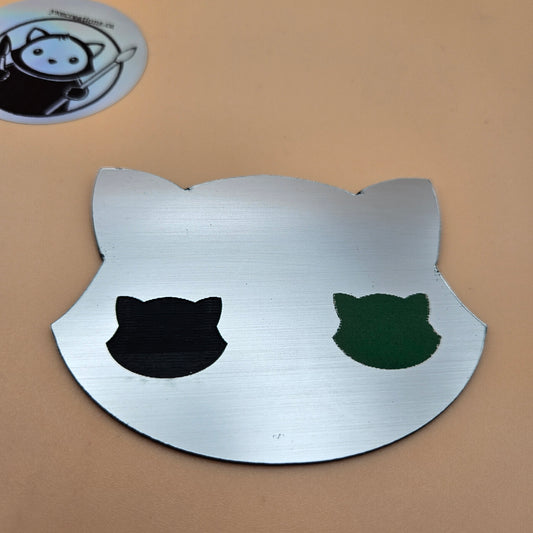 Three-Tone Engravable Acrylic - Brushed Chrome Engraves Green & Black
