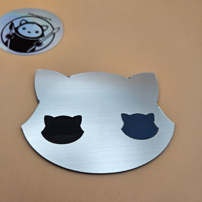 Three-Tone Engravable Acrylic - Brushed Chrome Engraves Blue & Black