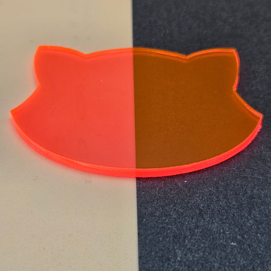 Clear Coloured Acrylic Sheet - Neon Orange (UV Reactive)