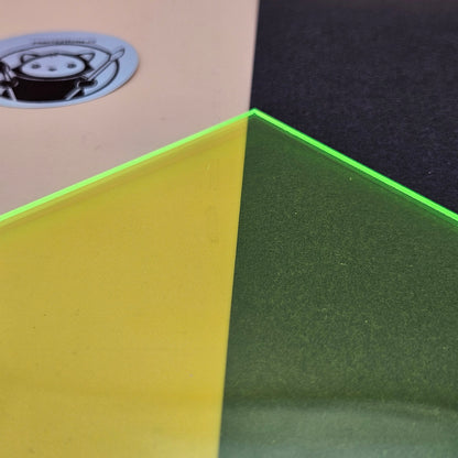 Clear Coloured Acrylic Sheet - Neon Green (UV Reactive)