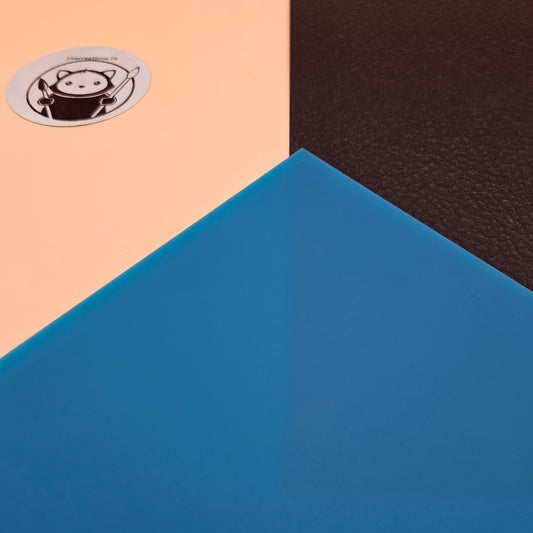 Dual-Finish Acrylic Sheet - Cerulean Blue