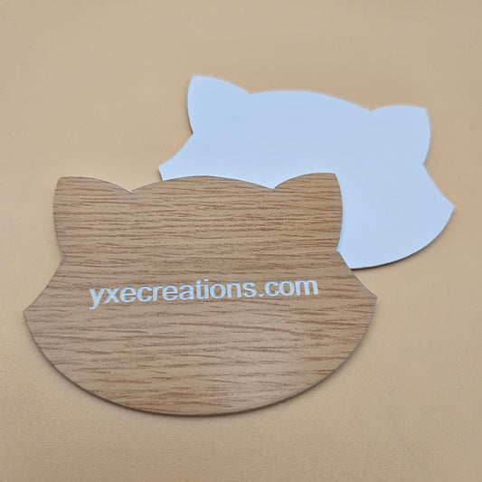 Two-Tone Engravable Acrylic - Light Oak Wood Grain - Engraves White