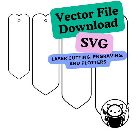 Bookmark Vector SVG File - Rectangle with Heart Ends