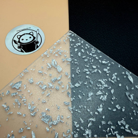 Clear Acrylic Sheet - Silver Foil Flakes