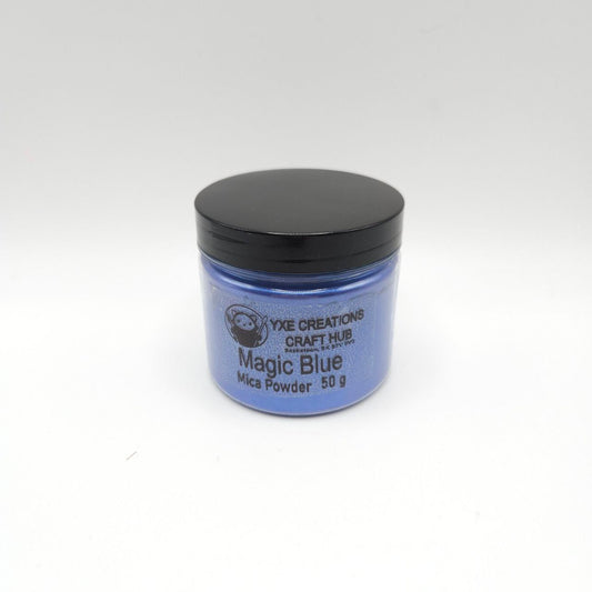 Magic Blue Mica Powder - 50 g jar top view