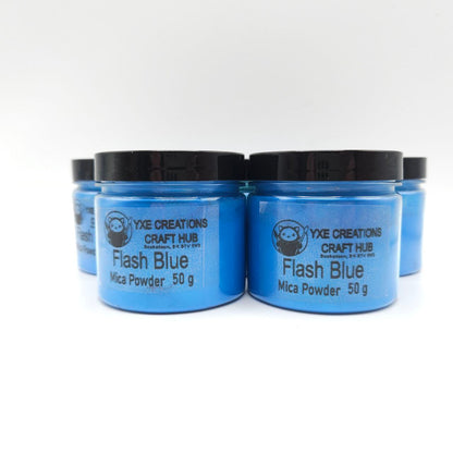Flash Blue Mica Powder - 50 g jars