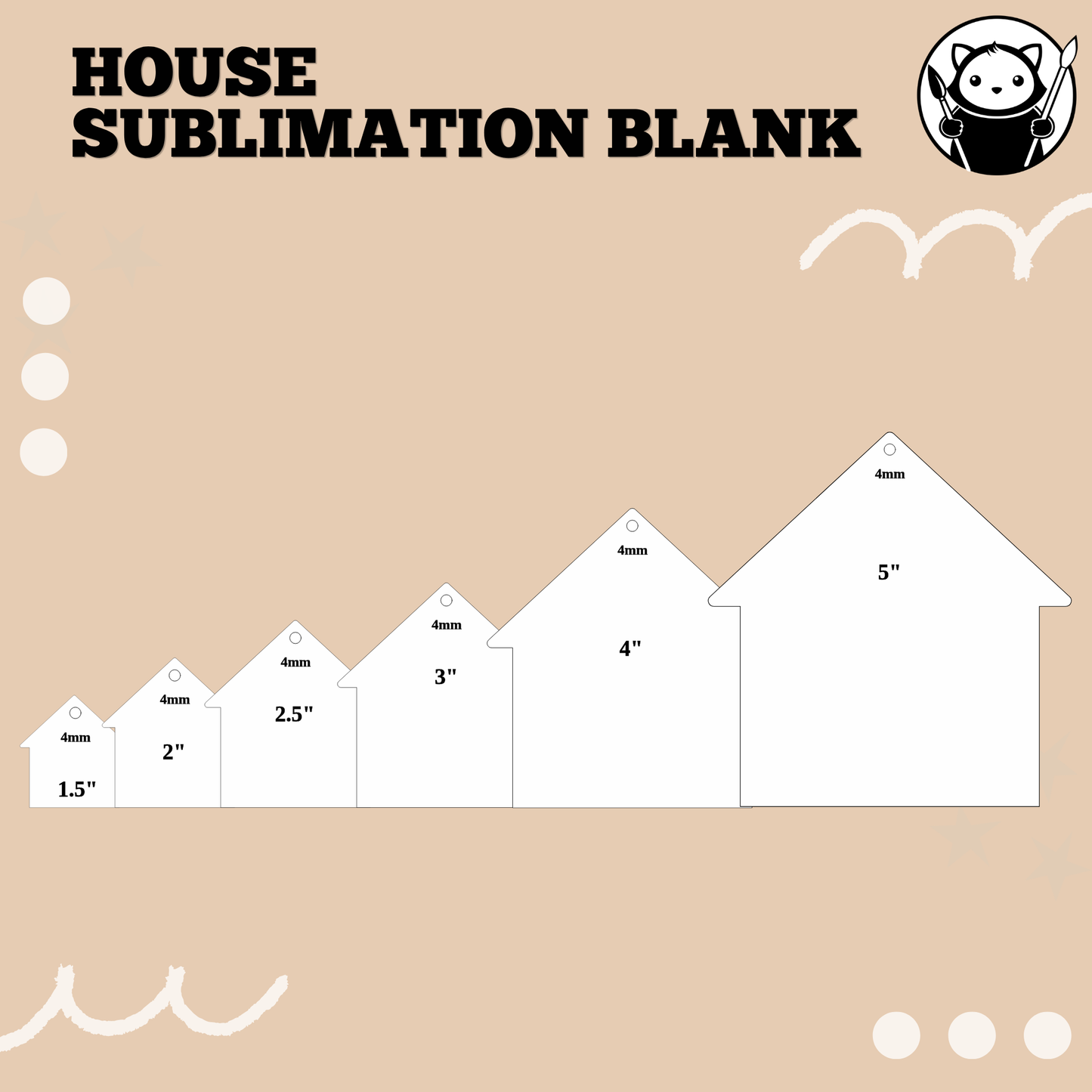 Sublimation Acrylic Blank - House