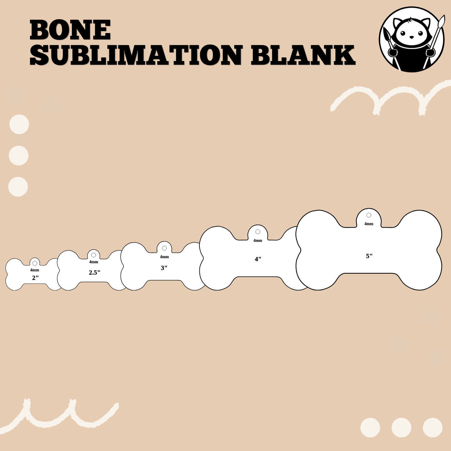 Sublimation Acrylic Blank - Bone
