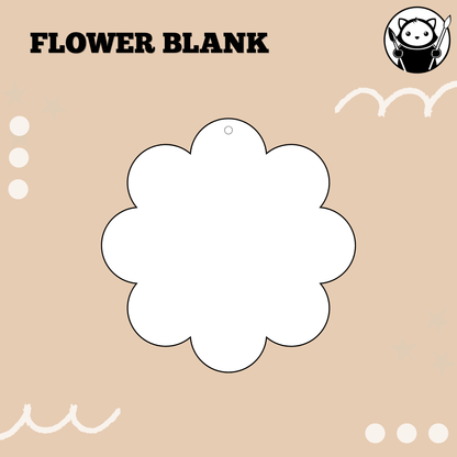 Keychain Blank - Flower | Acrylic & Sublimation Plywood Blanks