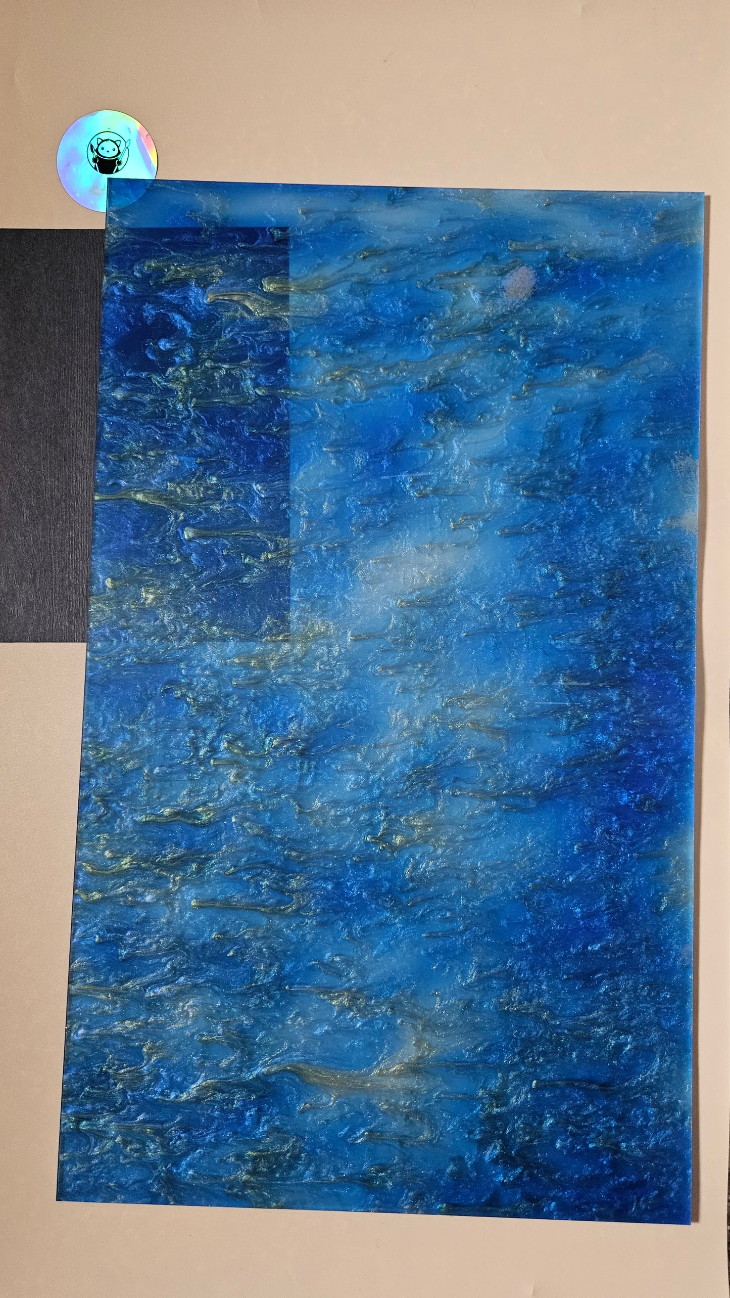 Acrylic Sheets - Blue Marble with Gold