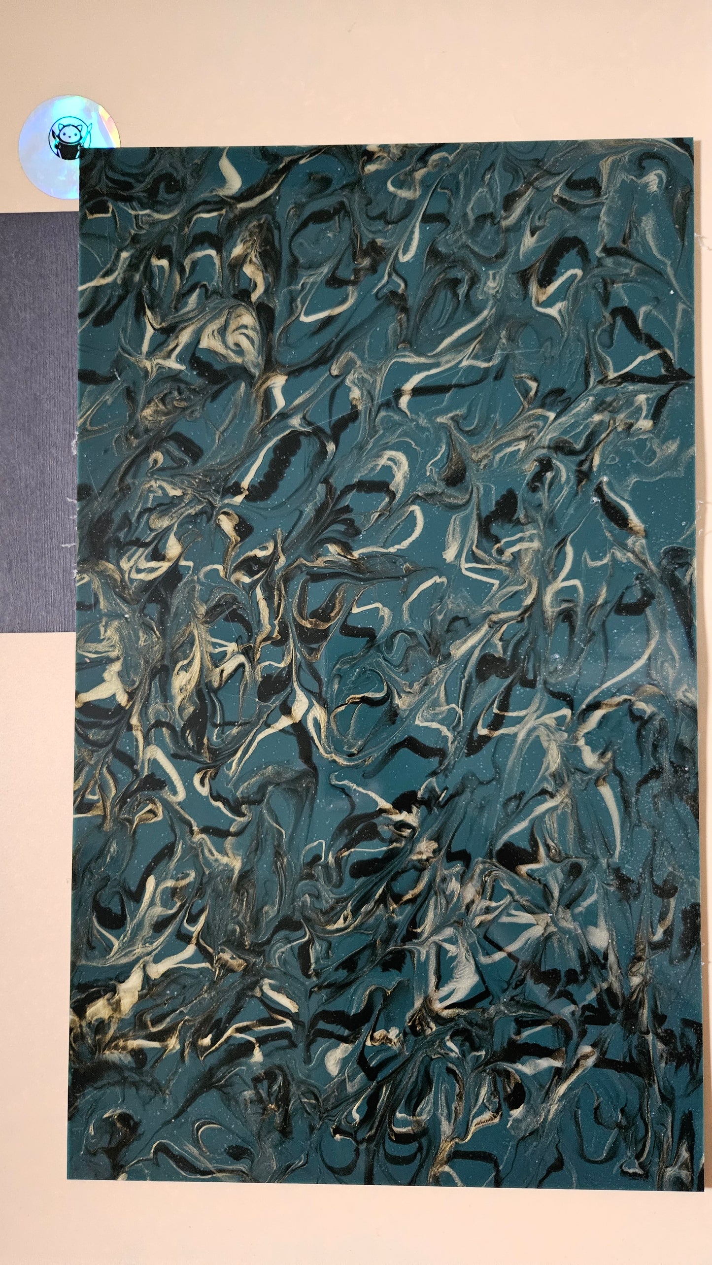 Acrylic Sheets - Green and Black Marble with Gold