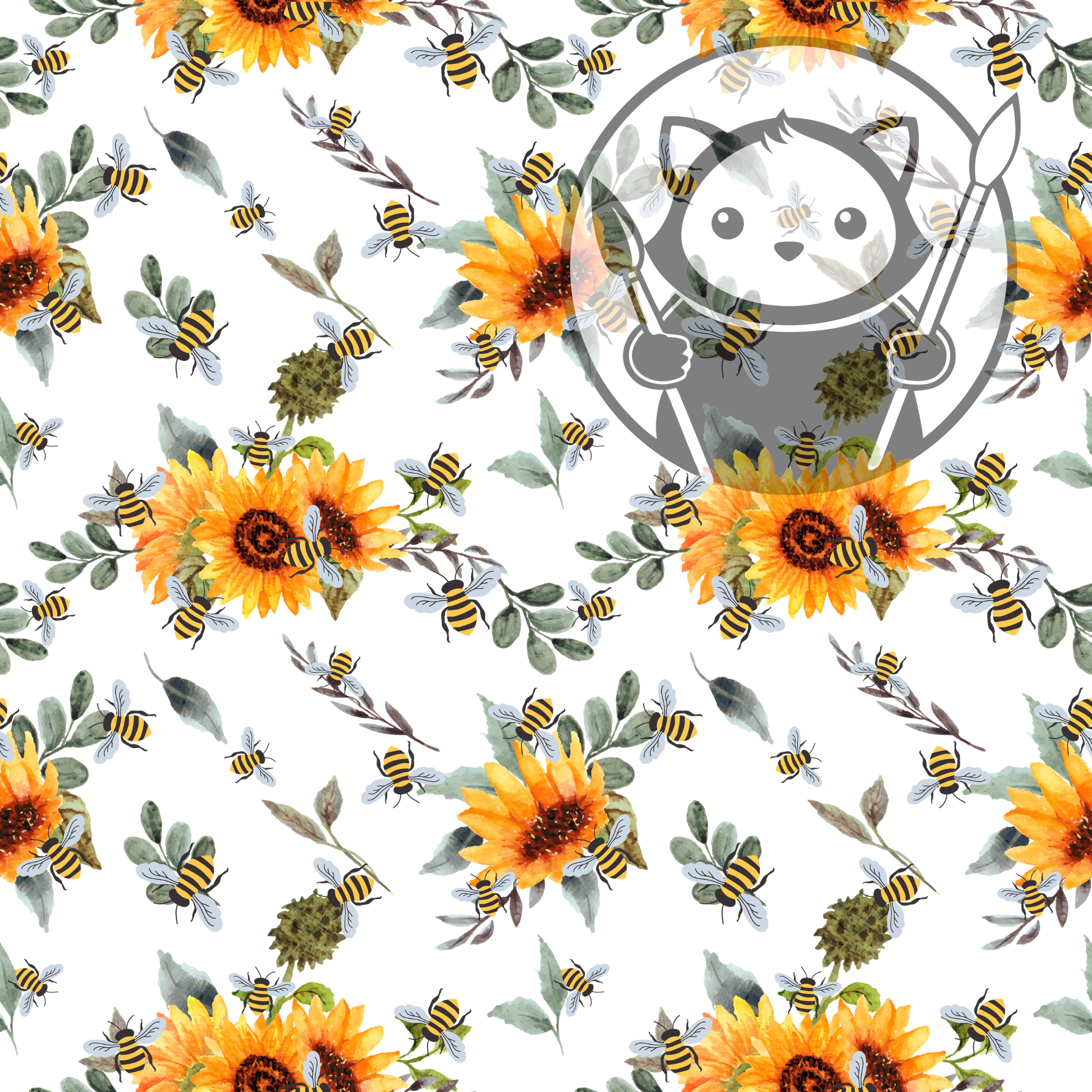 Next Level Sheet - Printed Acrylic and Plywood - Bees and Flowers Pattern