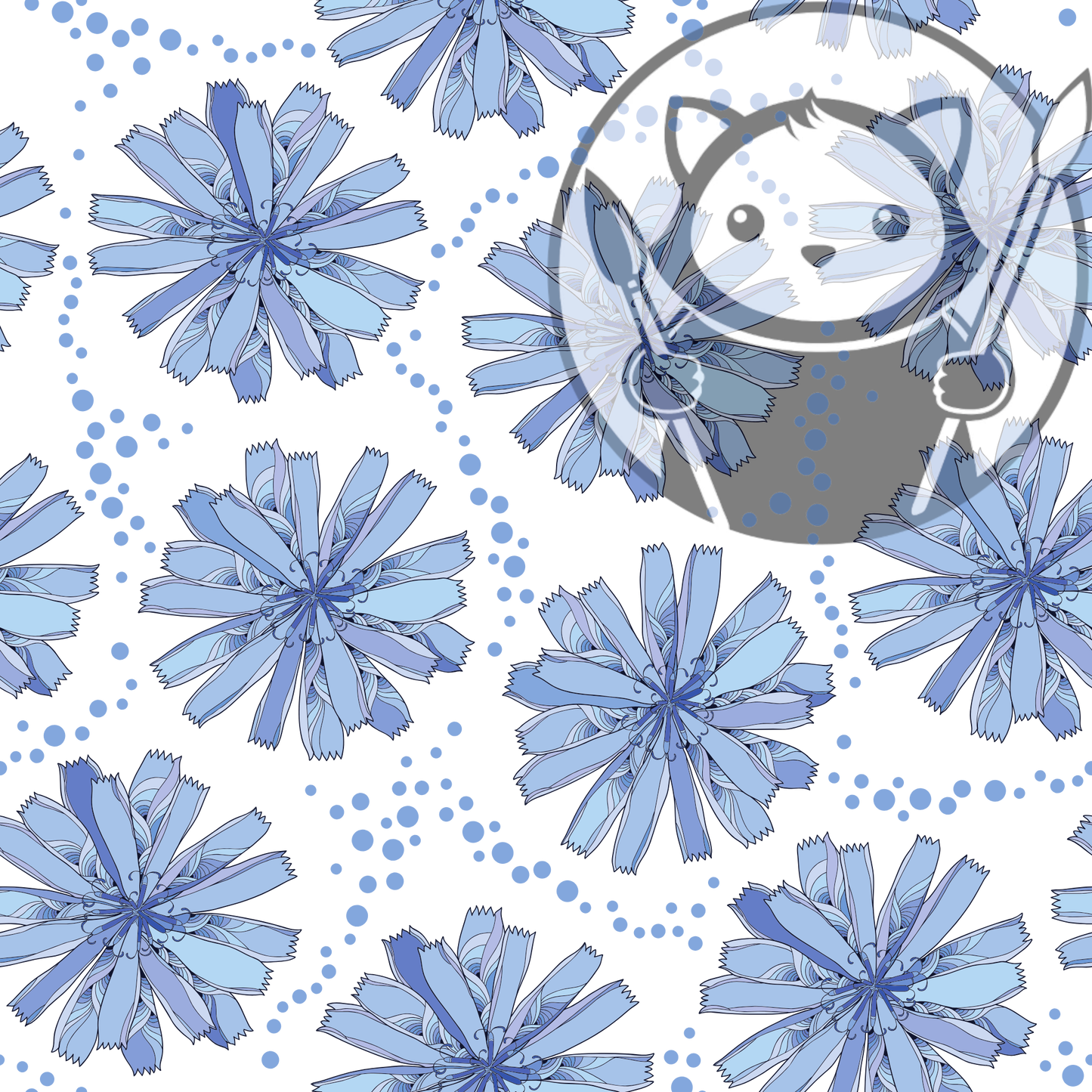 Next Level Sheet - UV Printed Plywood and Acrylic Sheets - Big Blue Flowers - Pattern