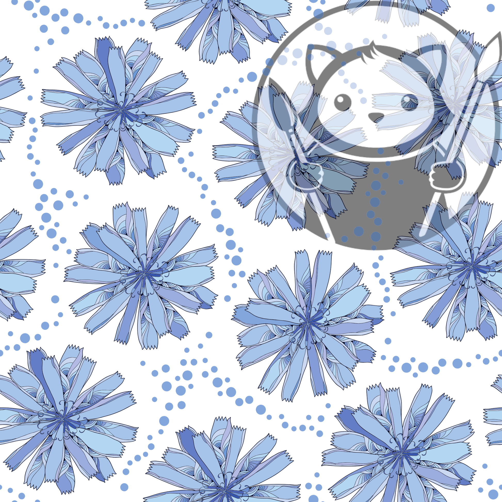 Next Level Sheet - UV Printed Plywood and Acrylic Sheets - Big Blue Flowers - Pattern