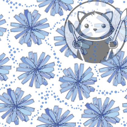 Next Level Sheet - UV Printed Plywood and Acrylic Sheets - Big Blue Flowers - Pattern