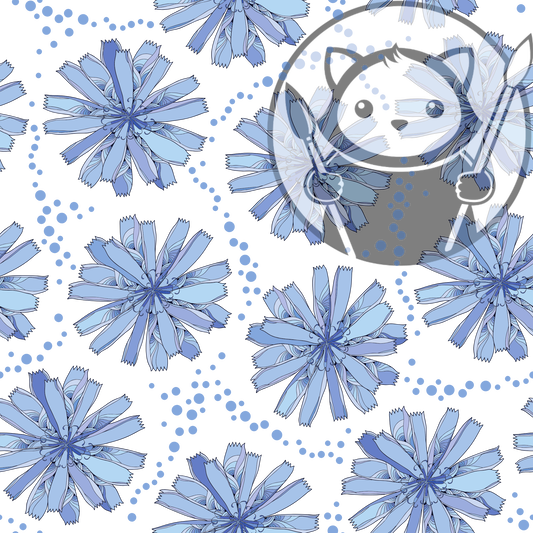 Next Level Sheet - UV Printed Plywood and Acrylic Sheets - Big Blue Flowers - Pattern