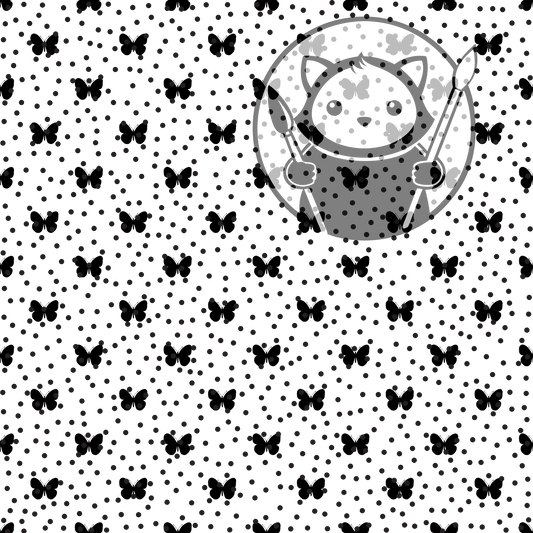 Next Level Sheet - Printed Acrylic and Plywood - Black Butterflies Veil  Pattern