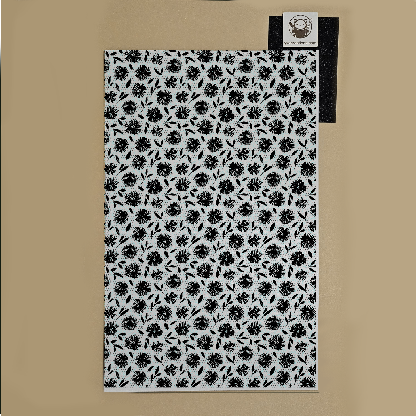 Next Level Sheet for laser cutting - Black Simple Flowers again - Pattern Acrylic and Plywood