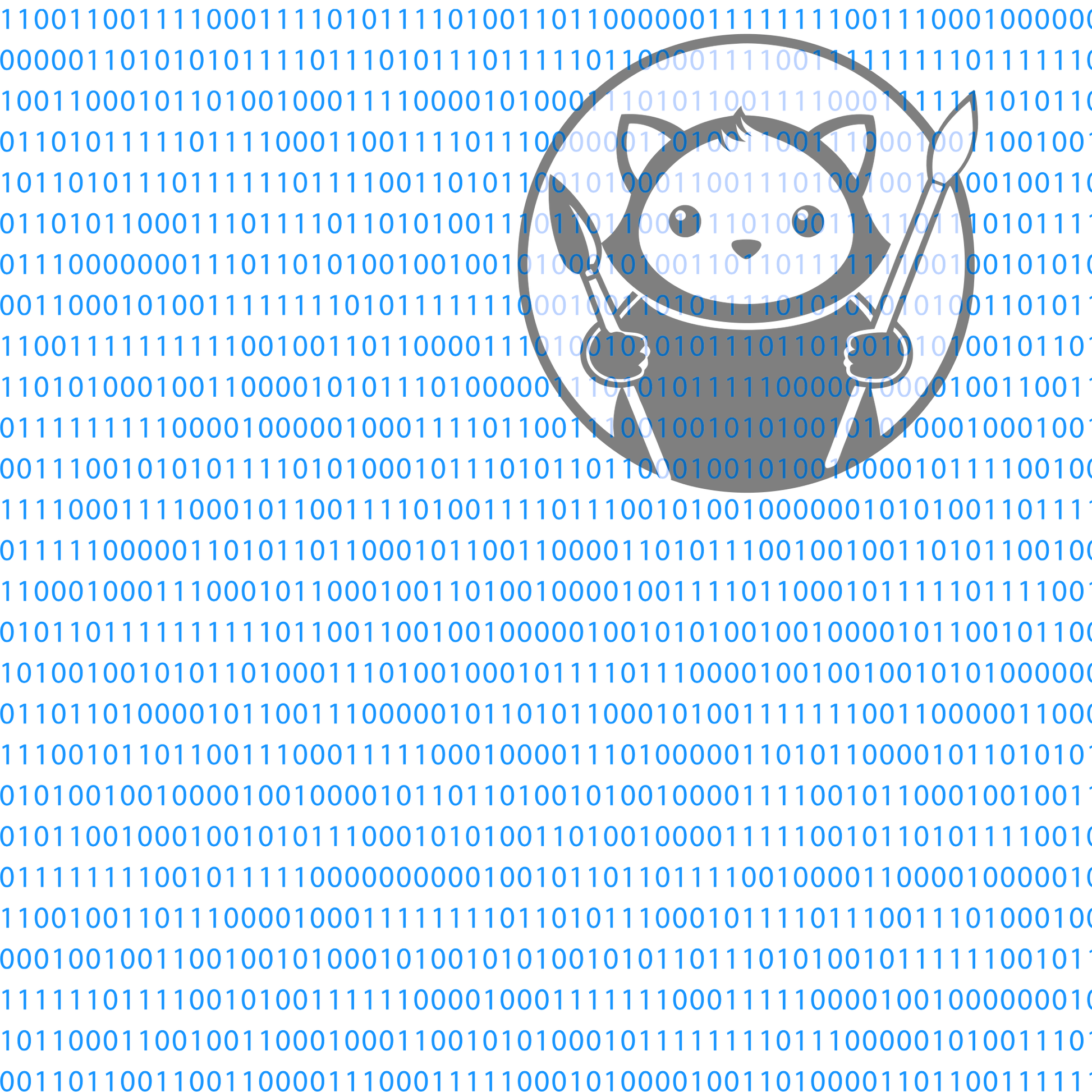 Next Level Sheet - Printed Acrylic and Plywood - Blue Binary 2  Pattern