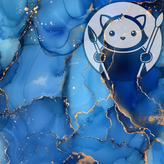 Alcohol Ink - Blue Gold #1 - Next Level Sheet