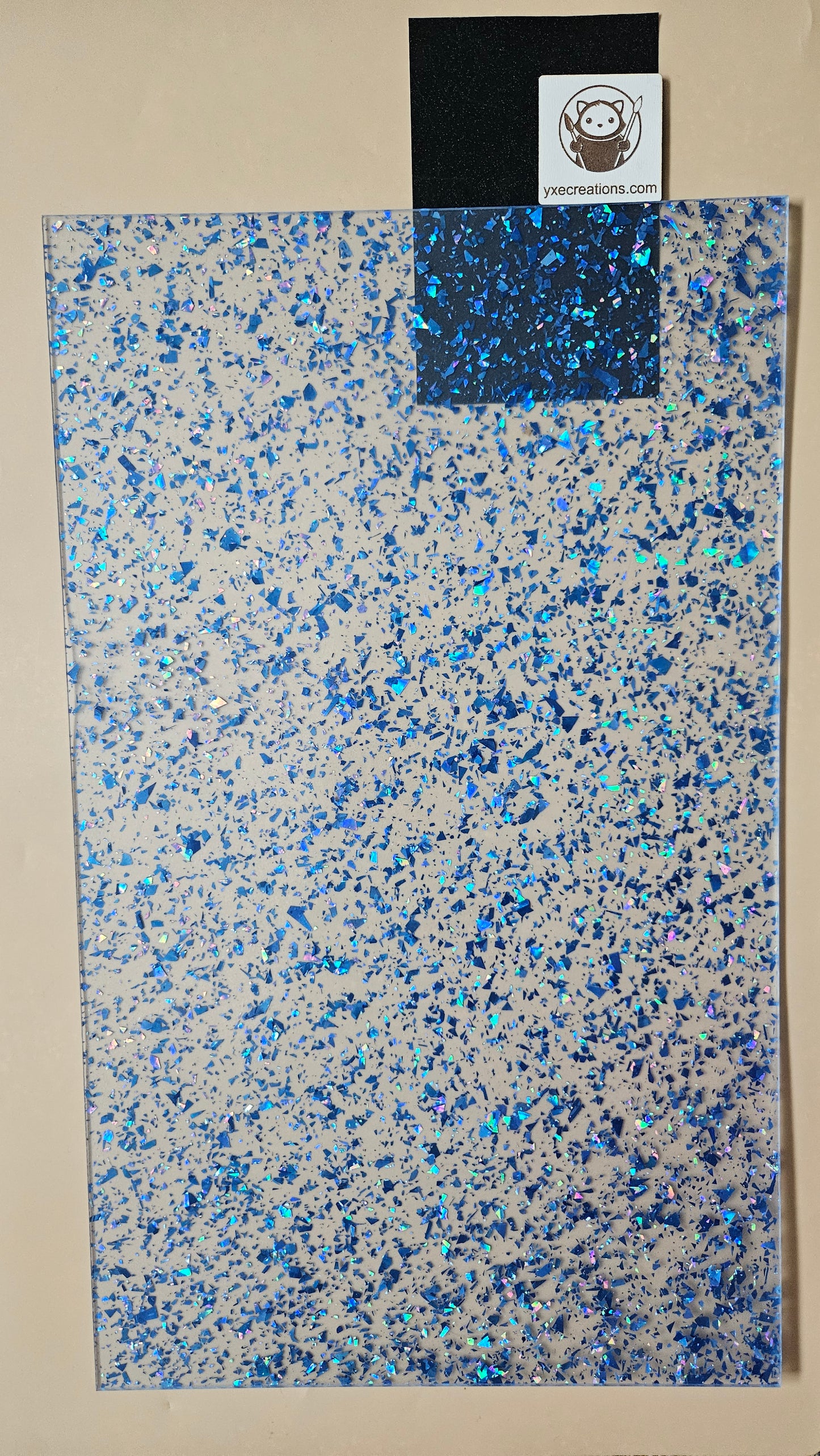 Blue Foil - Glitter Acrylic - Cast Acrylic for Laser Cutting - Sheet Preview