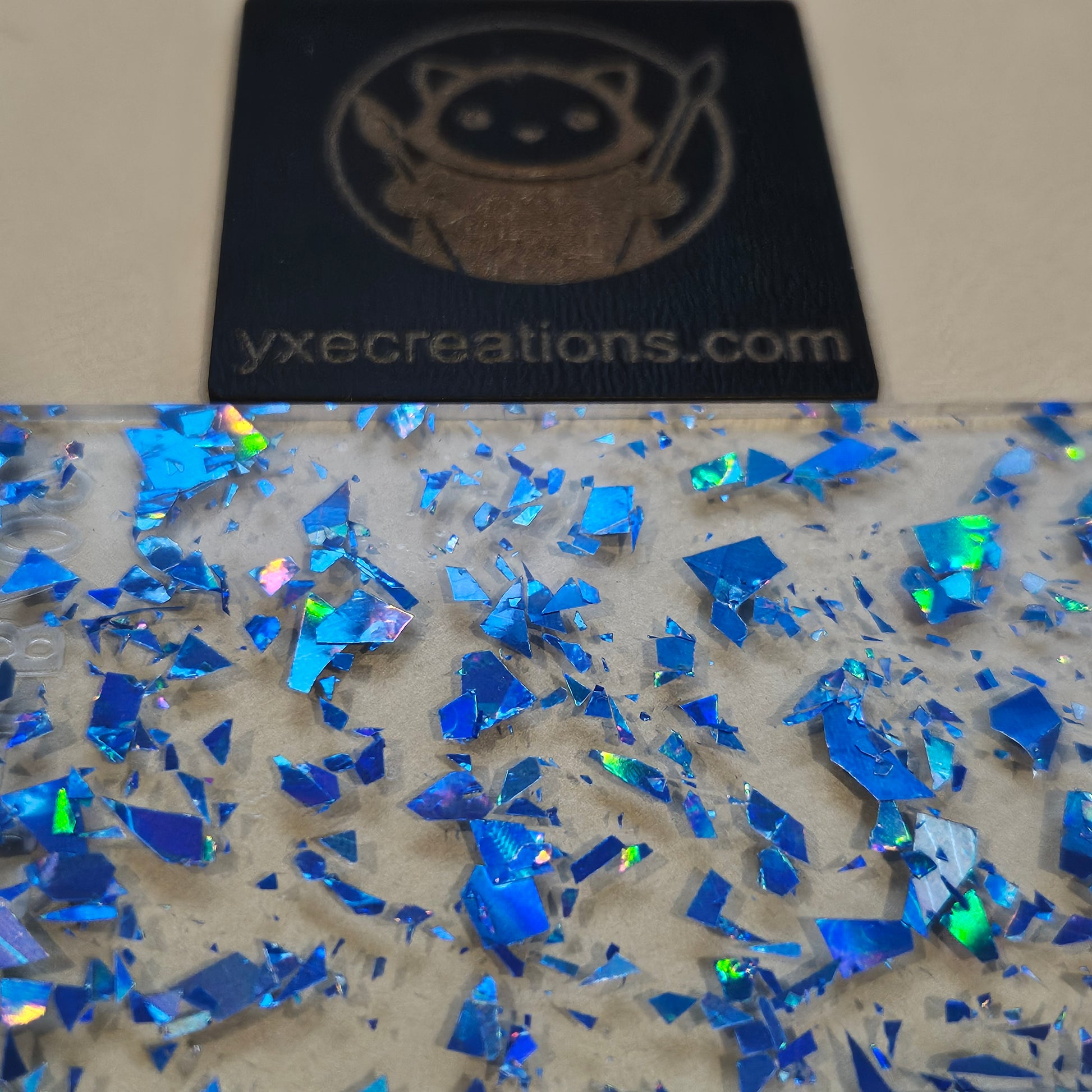Blue Foil Glitter Acrylic Preview