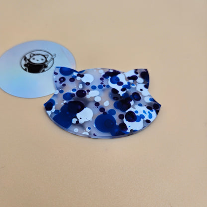 Blue and White Paint Drops Acrylic Sample Swatch