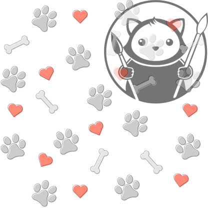 Next Level Sheet - Printed Acryic and Plywood Sheets - Bones Paws Hearts - Pattern