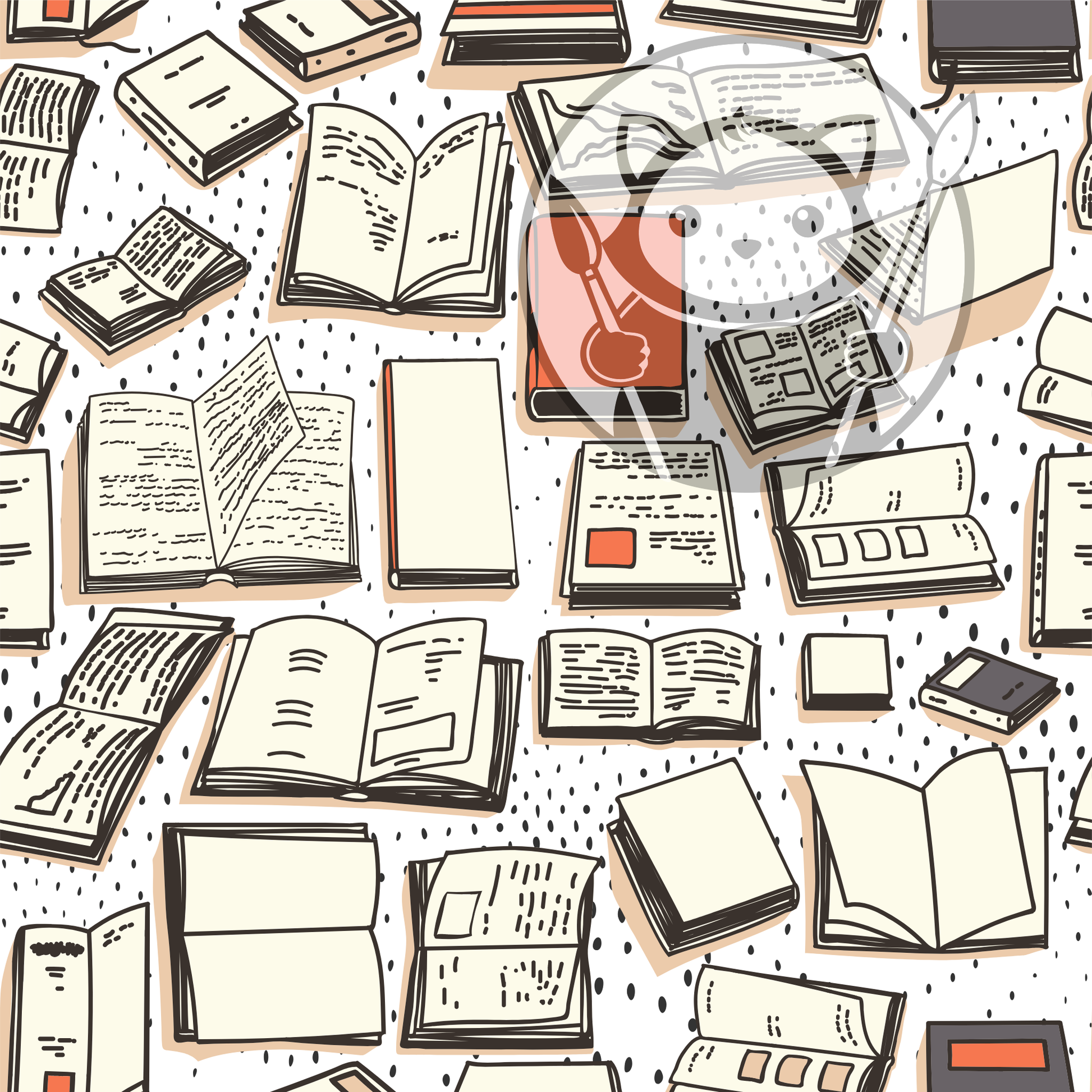 Next Level Sheets - Printed Acrylic and Plywood -  Books Books Pattern