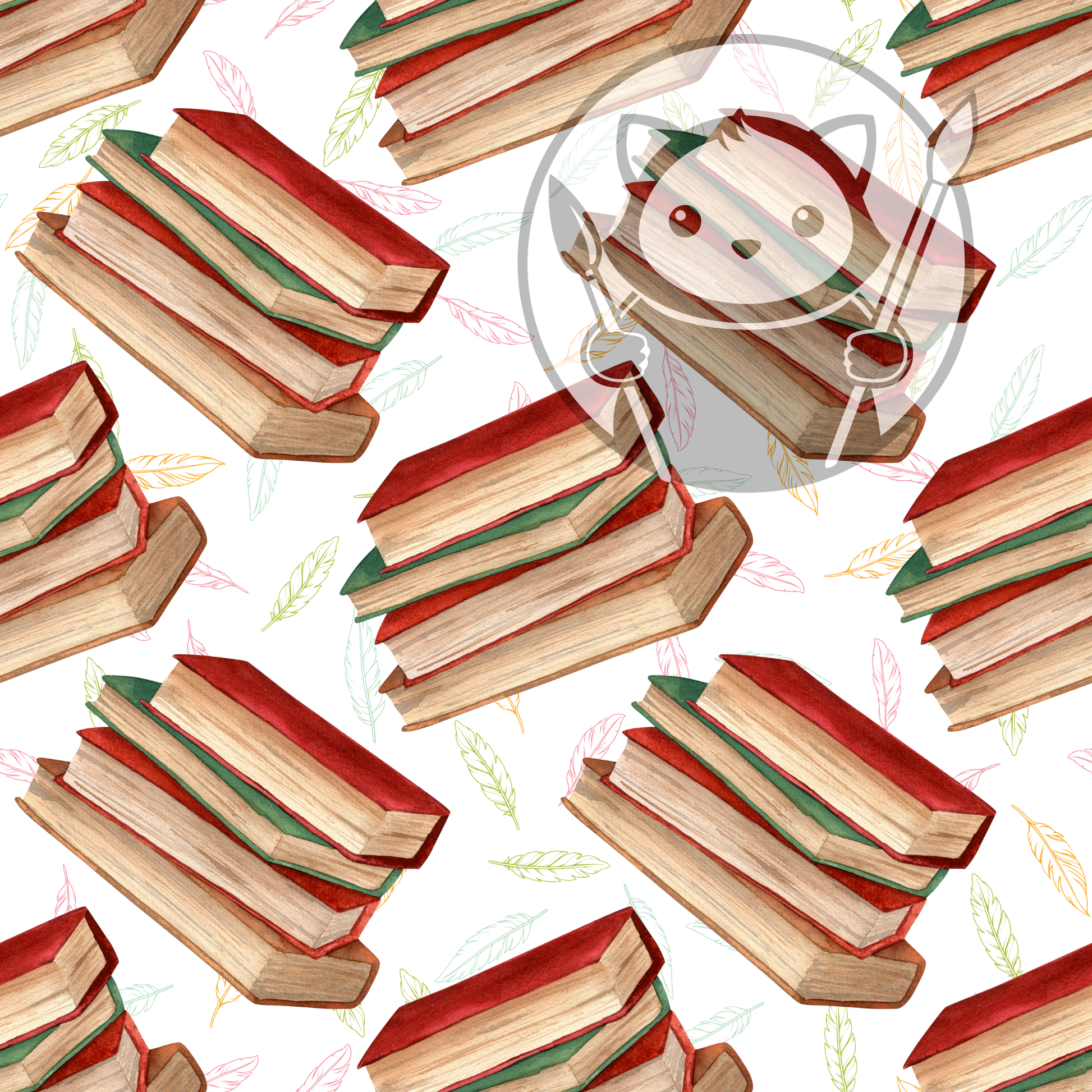 Next Level Sheets - Printed Acrylic and Plywood - Books and Feathers Pattern 