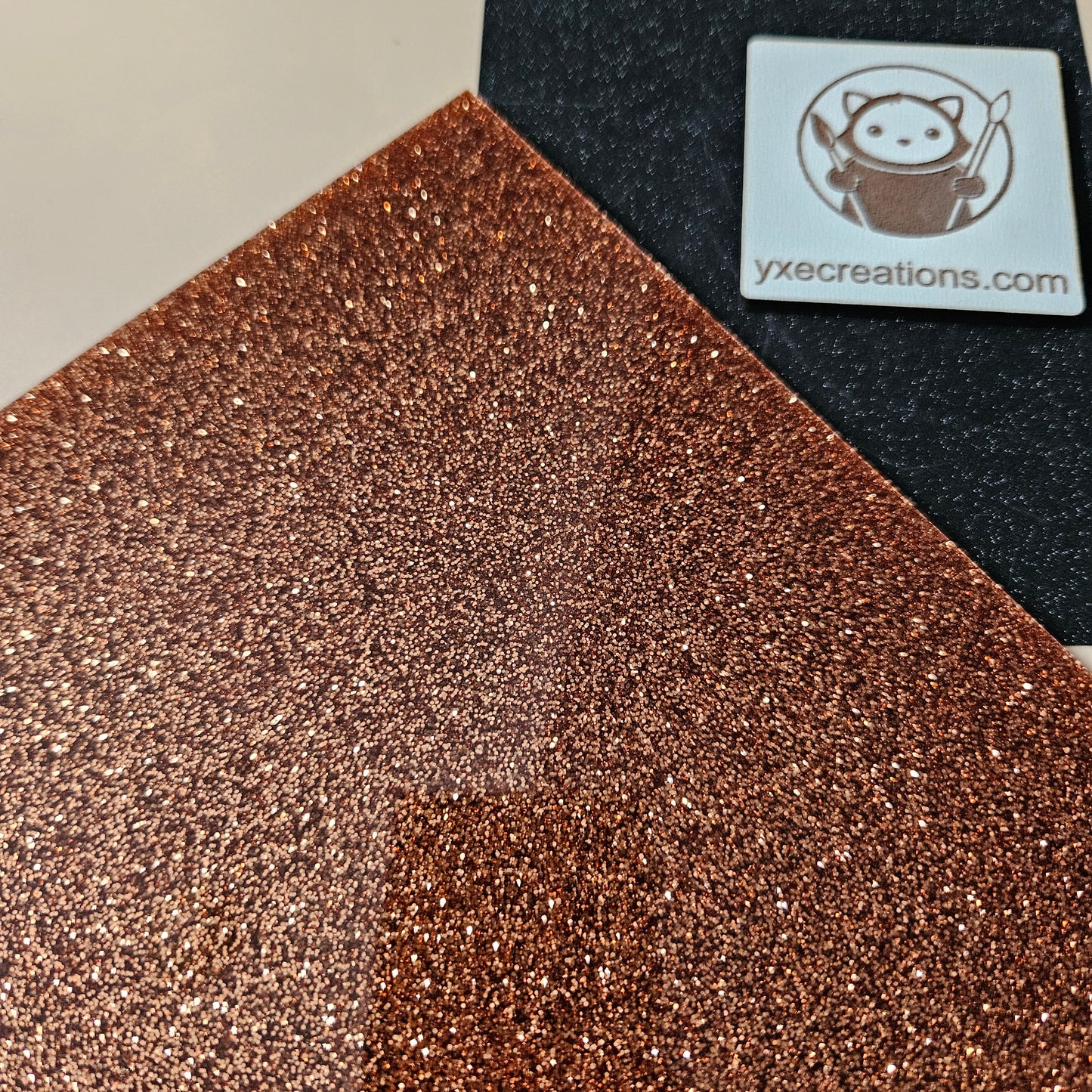 Bronze - Glitter Acrylic - Cast Acrylic for Laser Cutting - Sheet Preview Corner