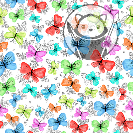 Next Level Sheet - Printed Acrylic and Plywood - Butterflies Pattern