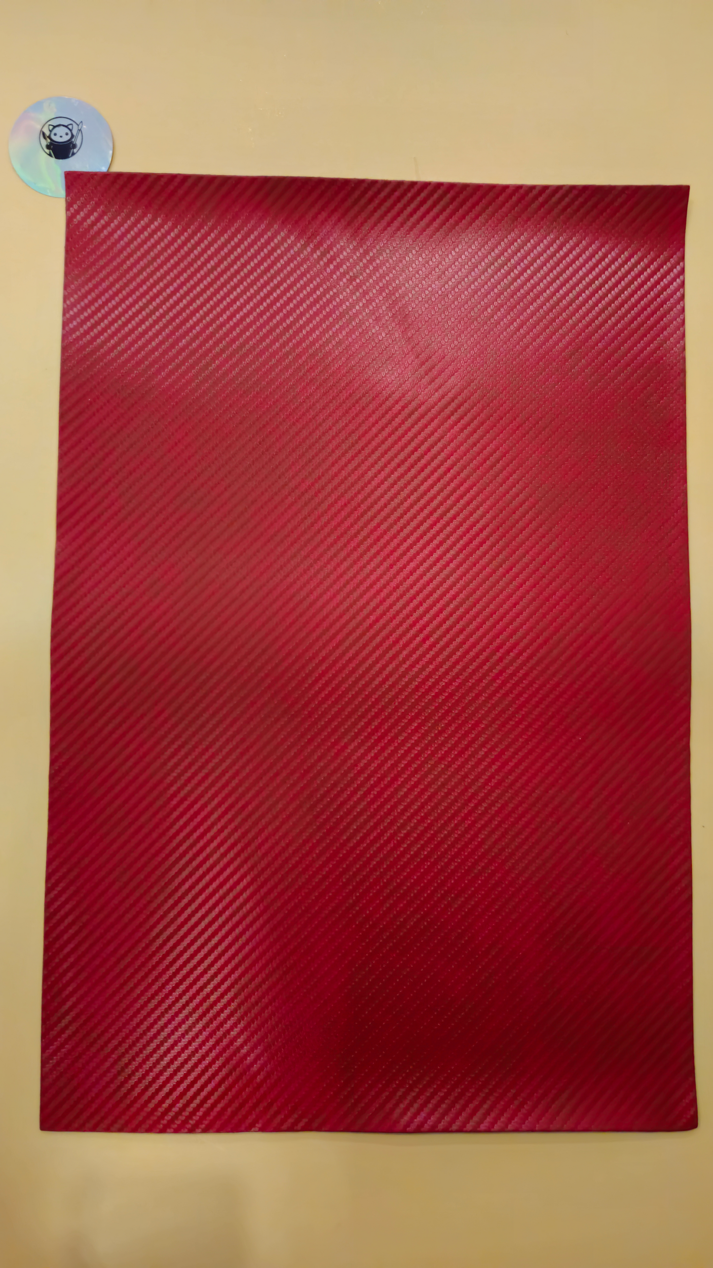 Carbon Fiber Red - Engraves Black- Leatherette Sheet – PU Material - Sheet