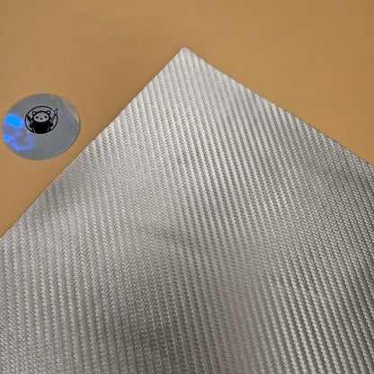 Carbon Fiber Silver - Engraves Black - Leatherette Sheet – PU Material -  Corner