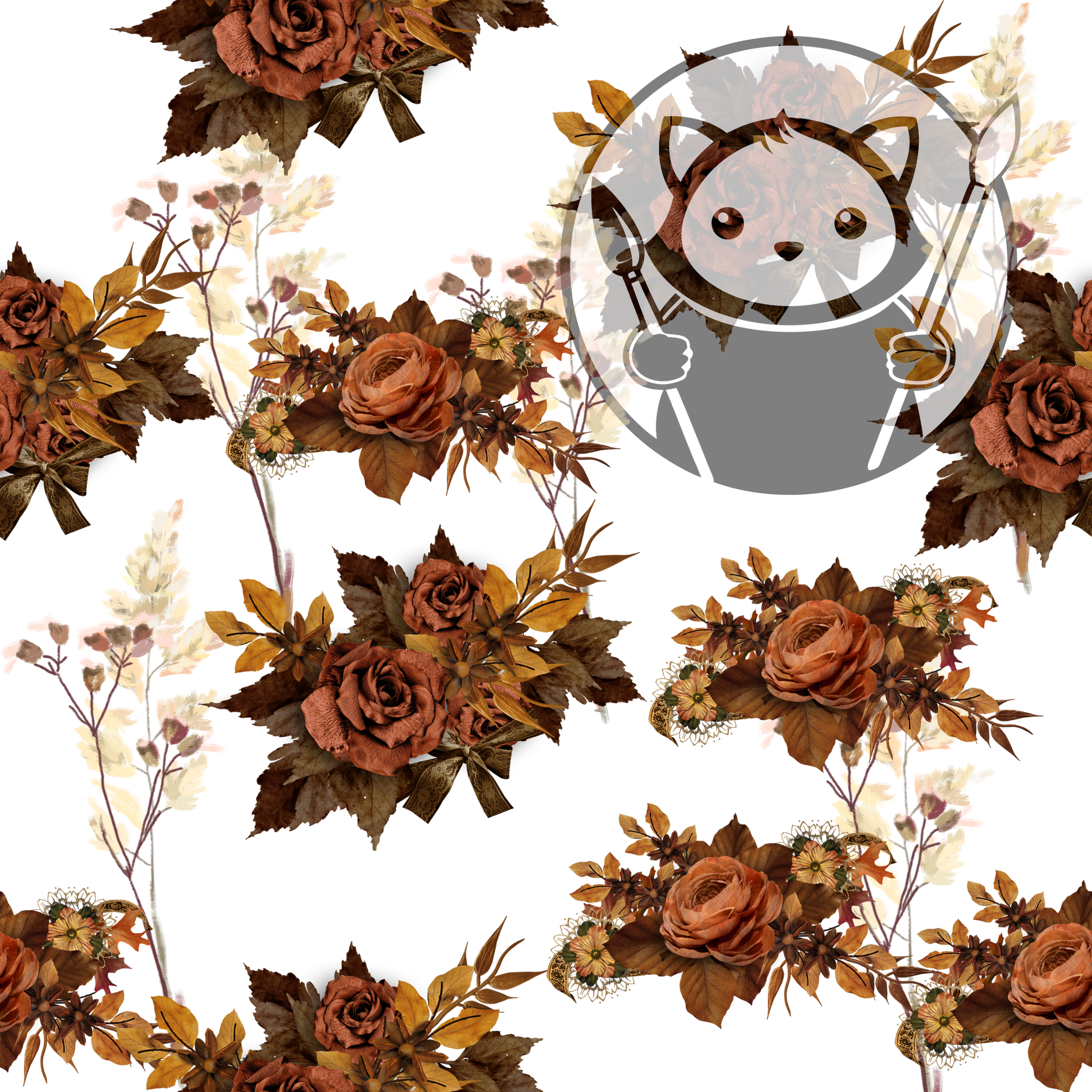 Next Level Sheet - Printed Acrylic and Plywood - Dried Flowers Pattern