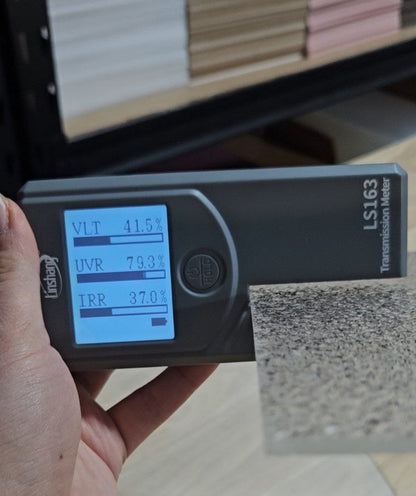 Clear textured acrylic VLT UVR and IRR rates