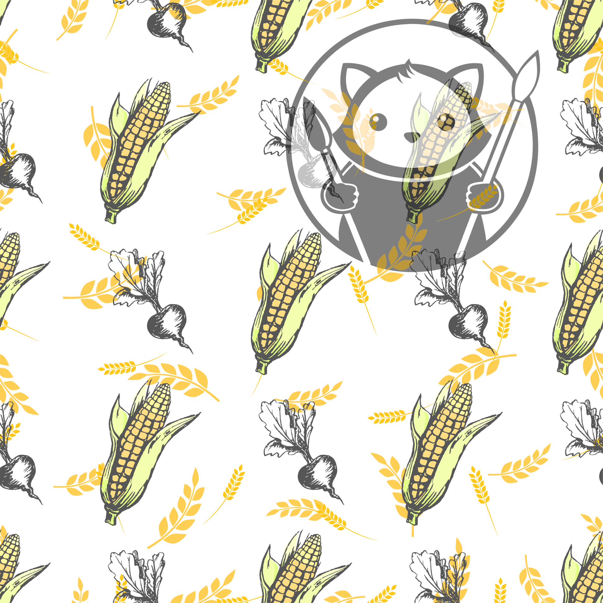 Next Level Sheet - Printed Acrylic and Plywood - Corn and Wheat Pattern