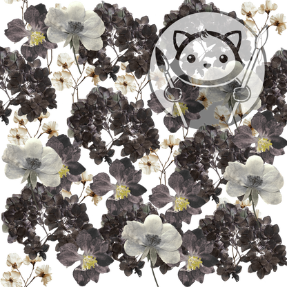 Next Level Sheet - Printed Acrylic and Plywood - Dark Flowers Pattern