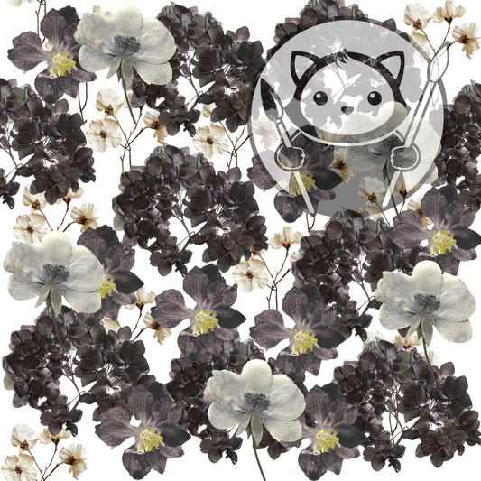 Next Level Sheet - Printed Acrylic and Plywood - Dark Flowers Pattern