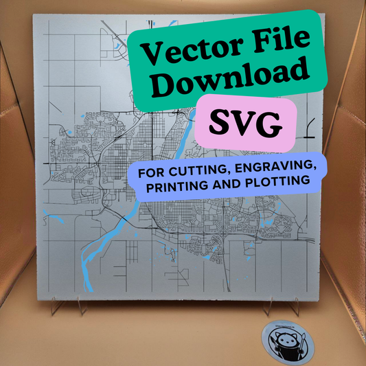 Saskatoon - Vector City Map - SVG File for cutting, engraving, printing and plotting
