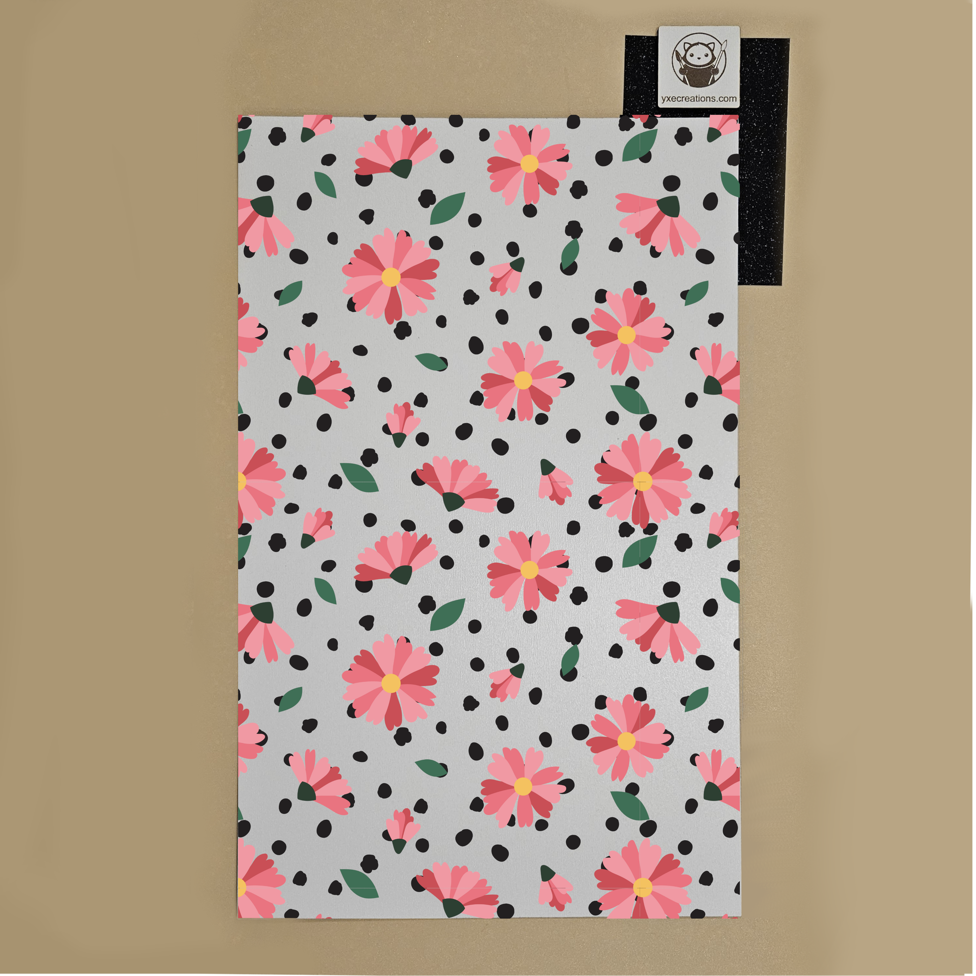 Next Level Sheet - Printed Acrylic and Plywood - Dots and Pink Flowers Preview